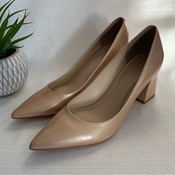 Marc Fisher LTD Zala Simmery Patent Learns Block Heel Dress Pumps Woman’s 7.5M - Picture 7 of 12